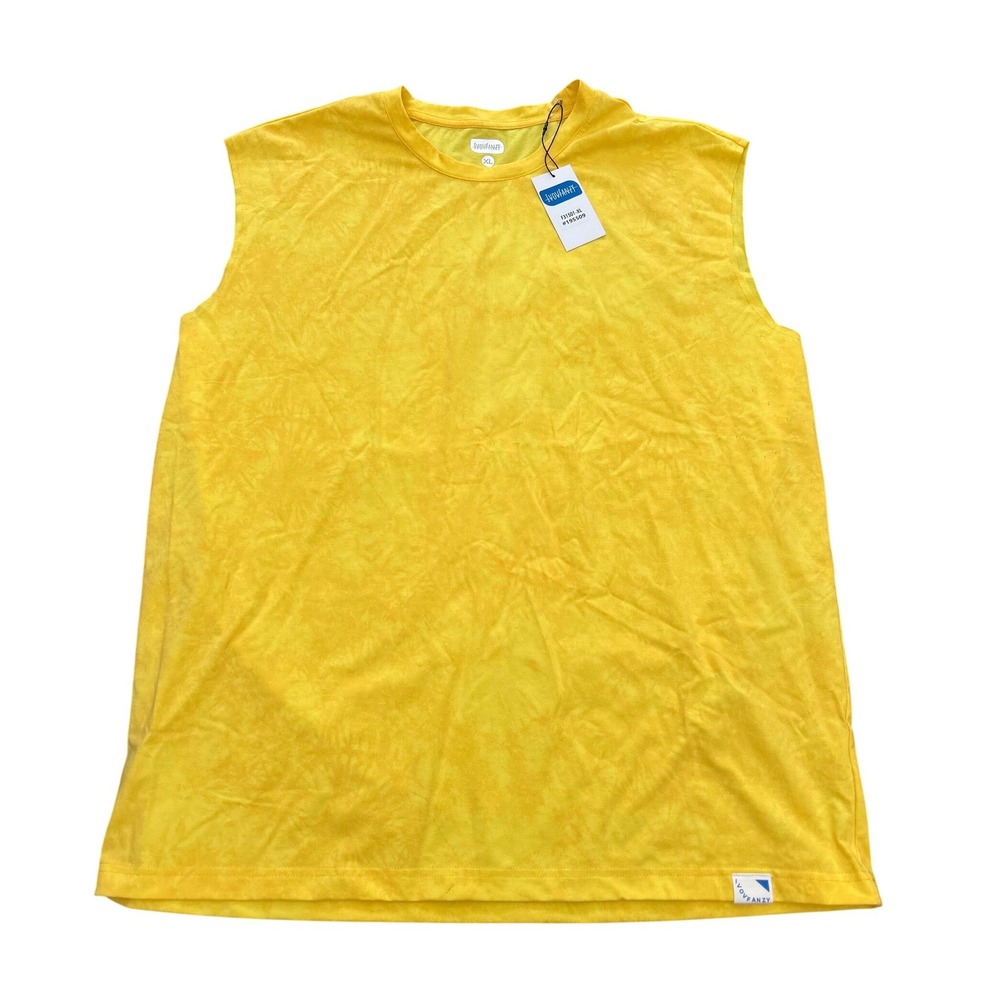 Ivovfanzy Mens XL Yellow Tie Dye Muscle Tee Sleeveless Shirt F31501-XL